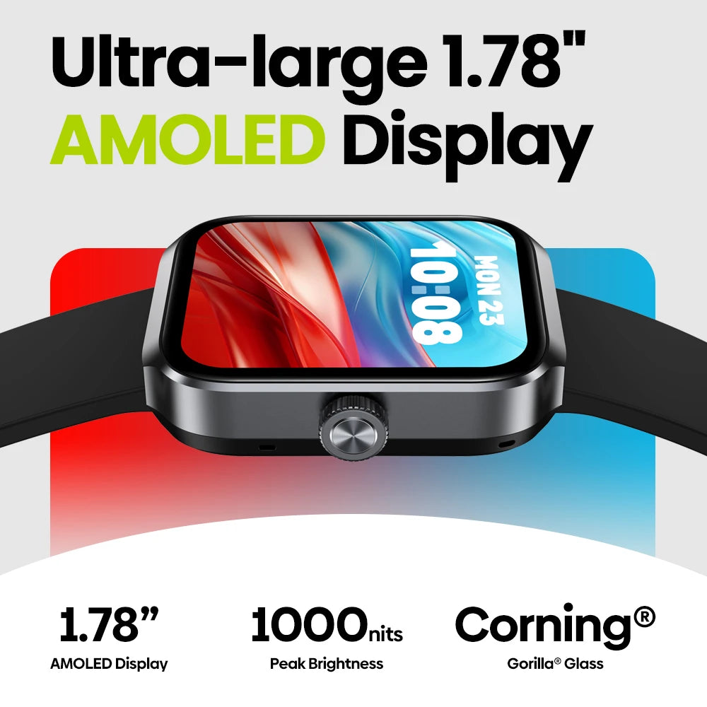 New Zeblaze Beyond 3 Plus GPS Smart Watch 1.78'' AMOLED Display Built-in Amazon Alexa Make/Receive Phone Calls 3ATM Smartwatch