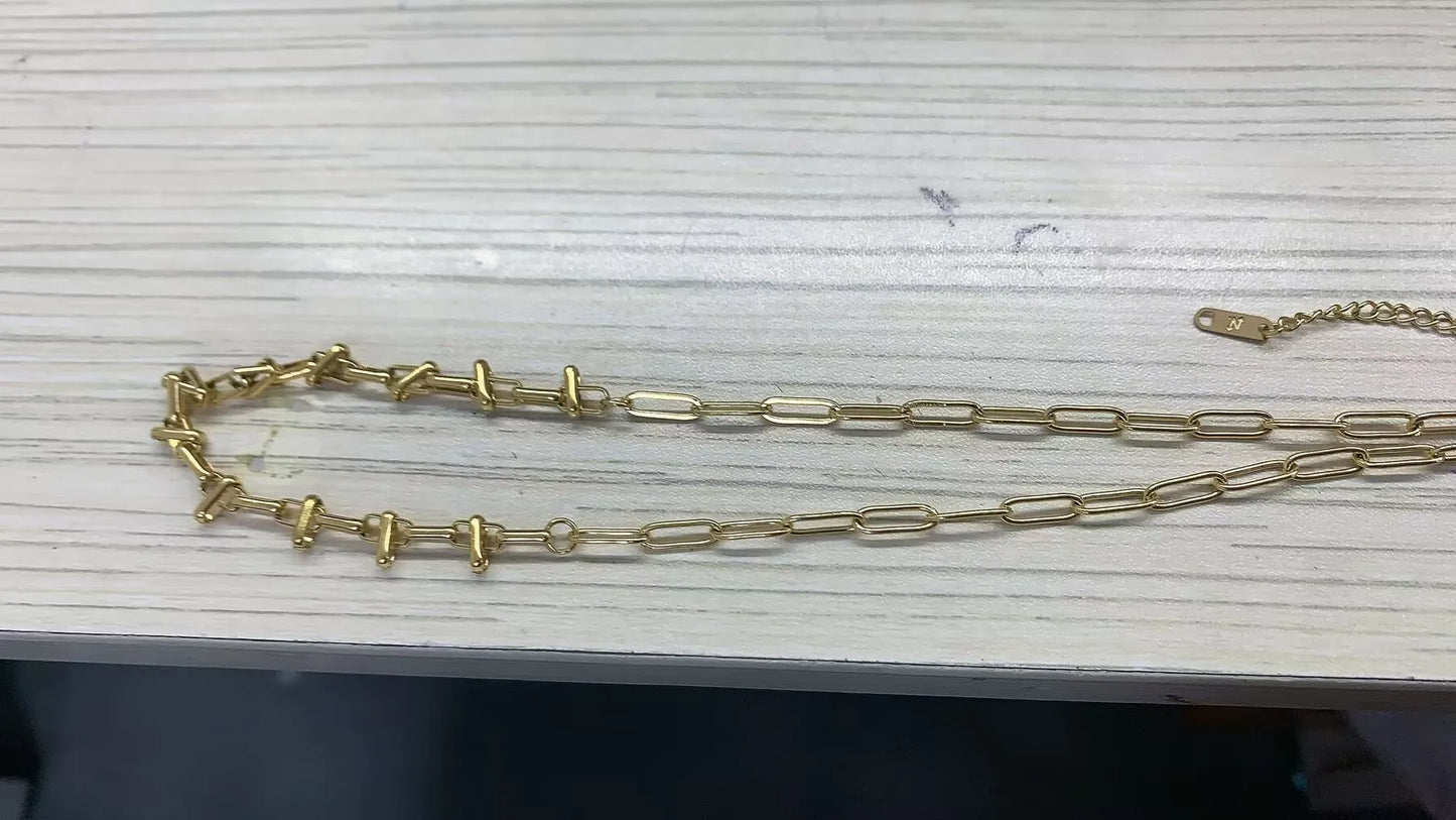 Stainless Steel Creative Chain Necklace