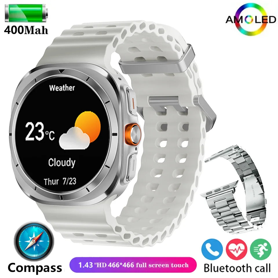 2024 New For Samsun Galaxy 7 AMOLED Smart Watch Men Blood Glucose Heart Rate Bluetooth Call NFC GPS Tracker Men Smart Watch