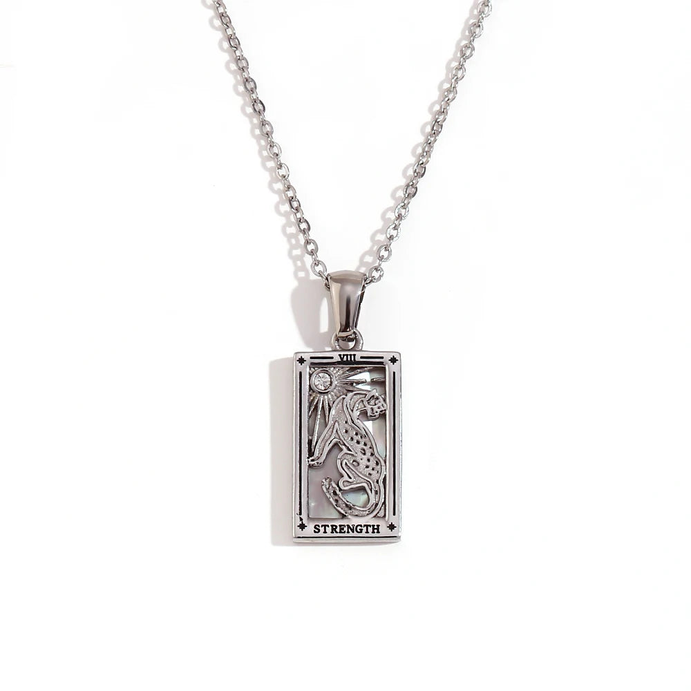 E.B.belle Original New Tarot Queen Lover Magician Moon Necklace Tarnish Free Stainless Steel Jewelry 18K Gold Plated Decoration