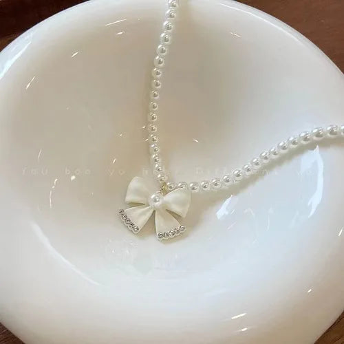 2024 New Women's Pearl Necklace Kpop Gold Color Beads Pendant Necklaces Goth Double Layer Chain Choker for Women Fashion Jewelry