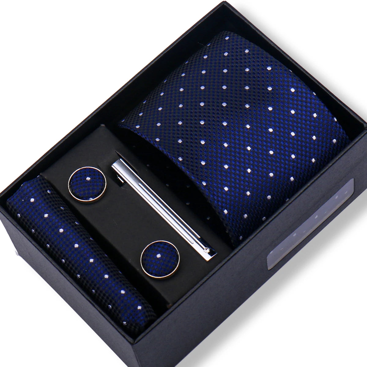 Fashion Elegant Men's Necktie Gift Box Striped Tie Handchief Cufflink Tie Clip 4 pcs Set Wedding Business Party Suit Accessories
