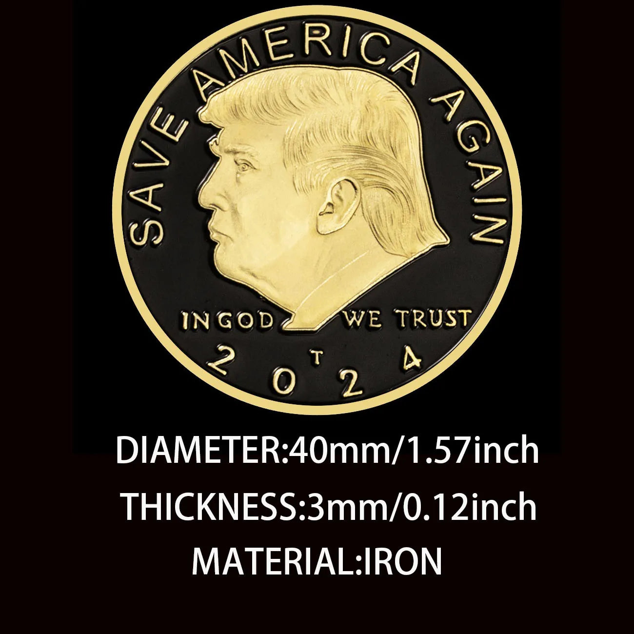 President of America Donald Trump 2024 Souvenir Coin Save America Again Trump Supporters Challenge Coin Gold Plated Coins gift