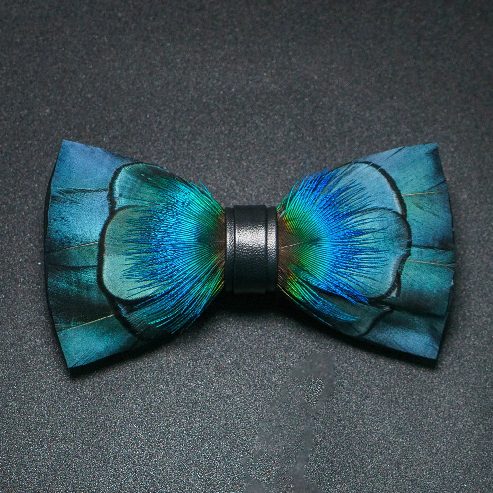 JEMYGINS New Design Men's Wedding Bow Tie Fashion Handmade Feather BowTie Gift for Birthday Party Men Bow Tie Suit Accessories