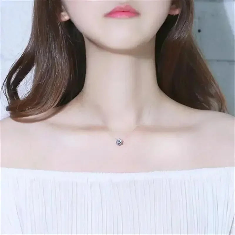 Zircon Stone Transparent Invisible Fishing Line Pearl Choker Women Vintage Trendy Elegant Crystal Necklace Wedding Necklaces