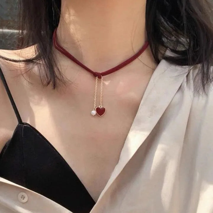 Bohemian Multilayer Handmade Beads Chain Fashion Necklaces Oil Heart Cross Pendant Jewelry For Women Accessories X0189