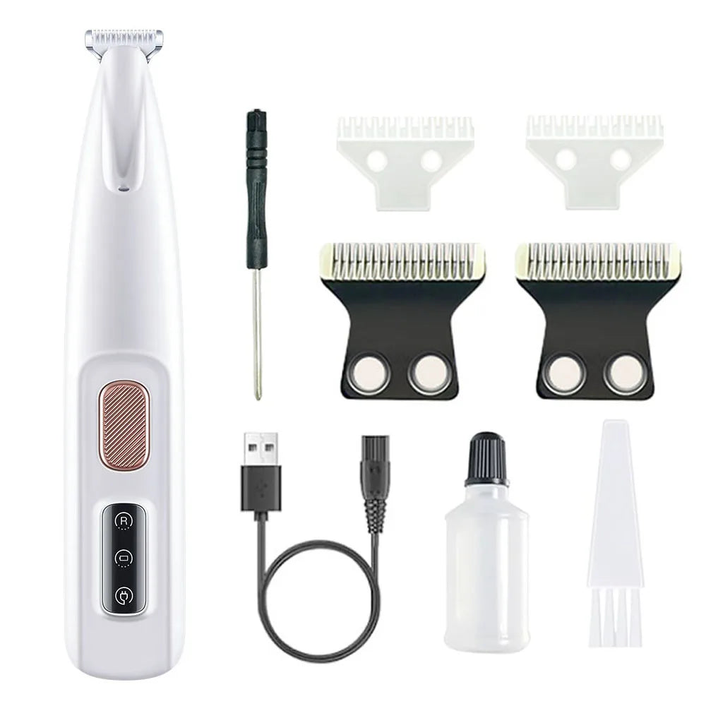 Dog Paw Clippers with LED Light LCD Display 18mm Wide Safe Blade Fully Waterproof Pet Grooming Trimmer for Dogs Cats Small Anima