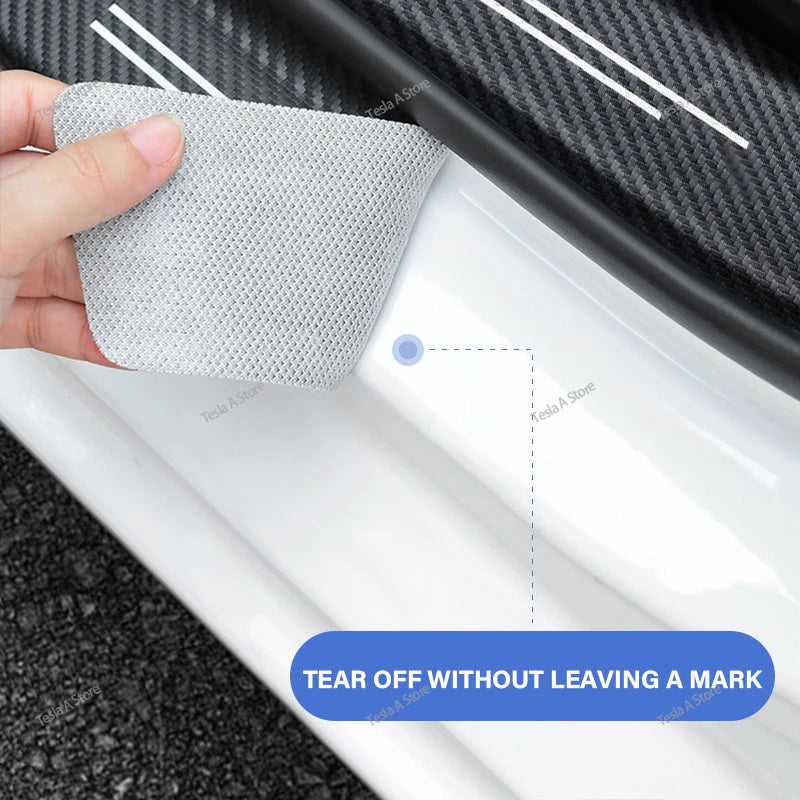 4/5/8/9 pieces front and rear door sill anti-scratch protective covers anti-kick pedal protection strips for Tesla Model 3/Y