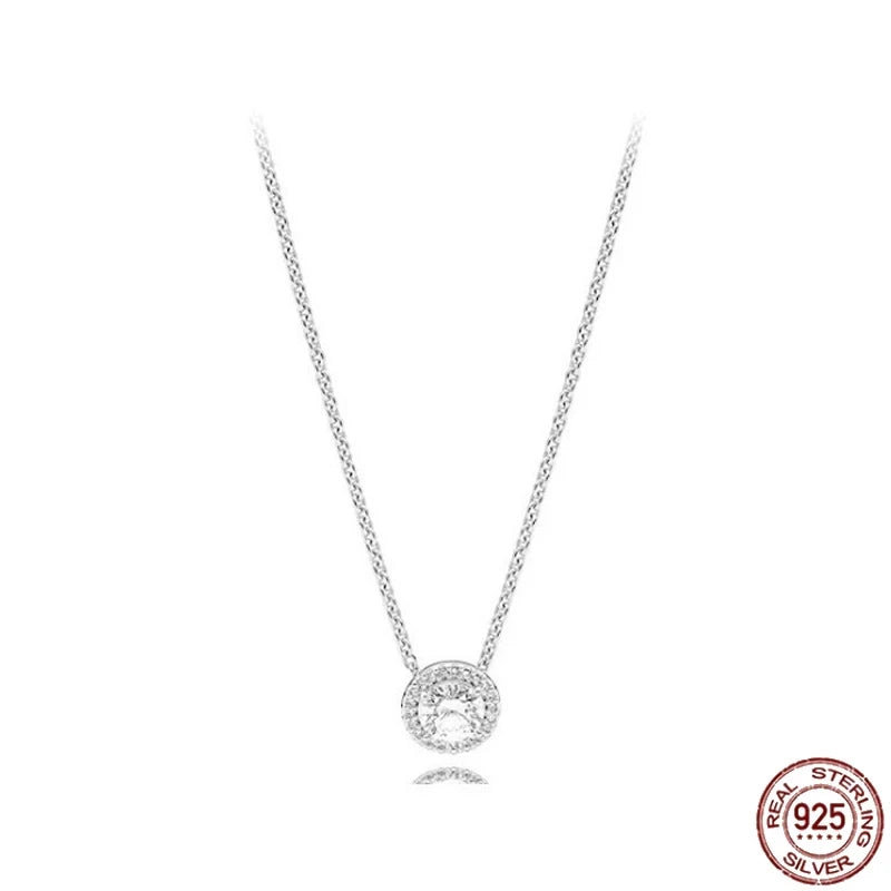 New 925 sterling silver classic dazzling heart-shaped multi circular pendant necklace fits design original charm beaded DIY gift