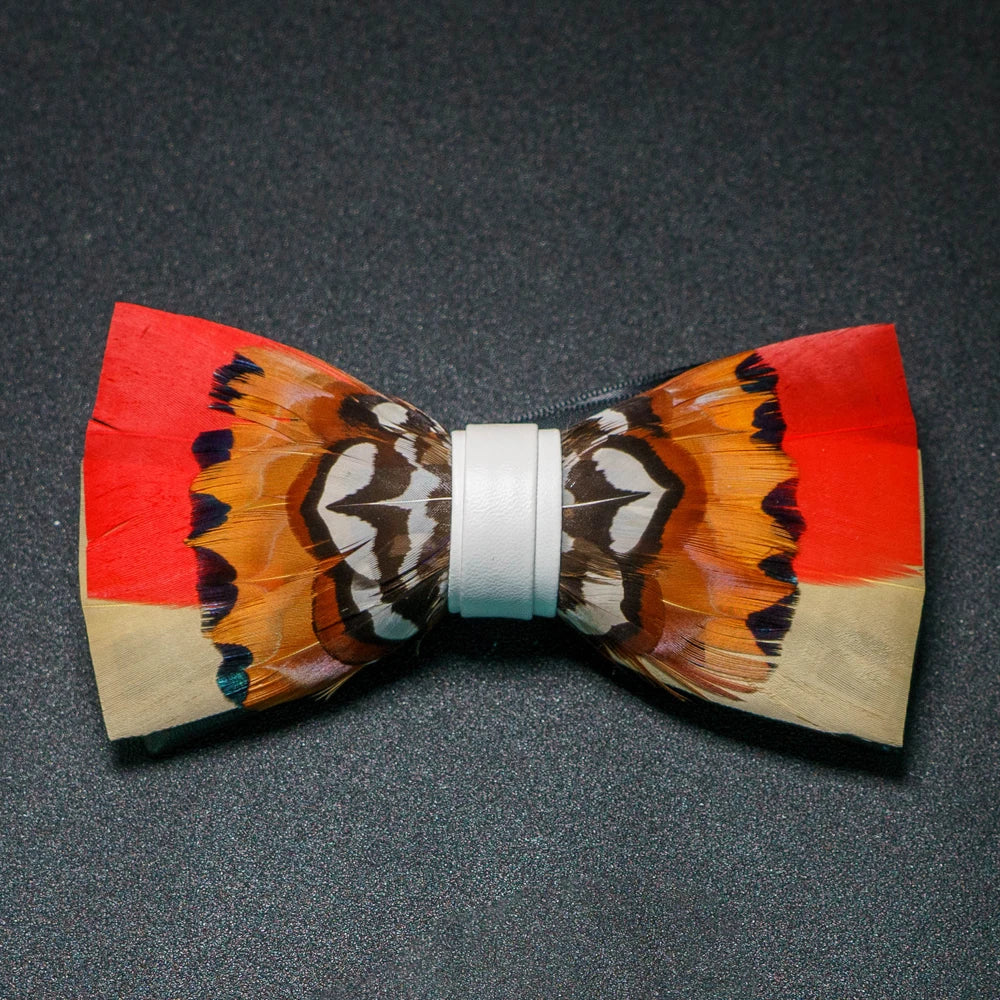 JEMYGINS New Design Men's Wedding Bow Tie Fashion Handmade Feather BowTie Gift for Birthday Party Men Bow Tie Suit Accessories