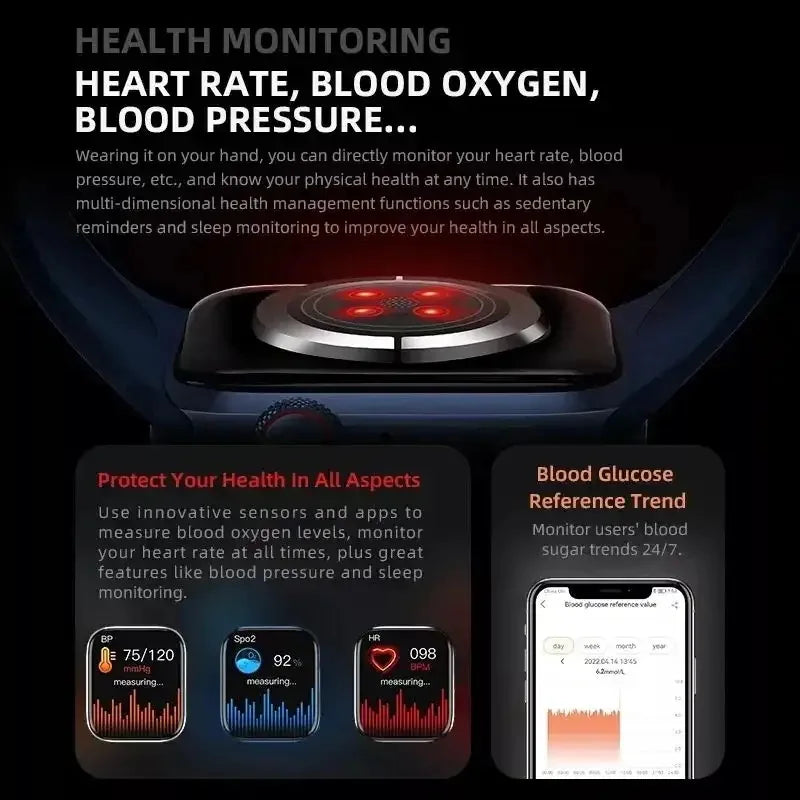 2025 NEW Smart Watch Wireless Charging Smartwatch Bluetooth Calls Men Women Watches Fitness Bracelet Custom Watch Face