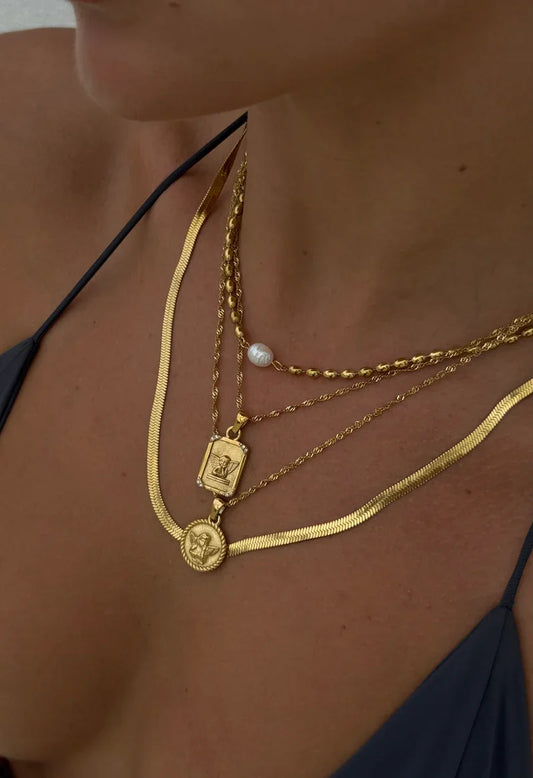Uworld 316L Stainless Steel Angel Pendant Necklace Necklace Waterproof Simple Fashion Metal Texture Trendy Jewelry for Woman Gif