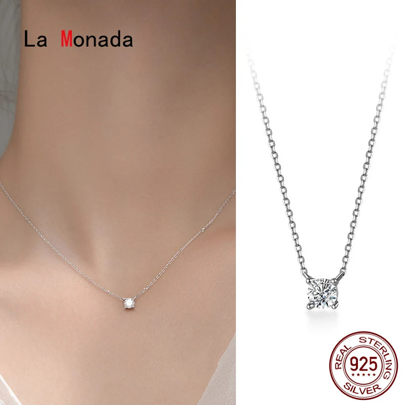 La Monada 38+4.8cm Silver Necklace For Women Fine Silver 925 Jewelry Fashion Neck Minimalist Pendants 925 Silver Chains Woman