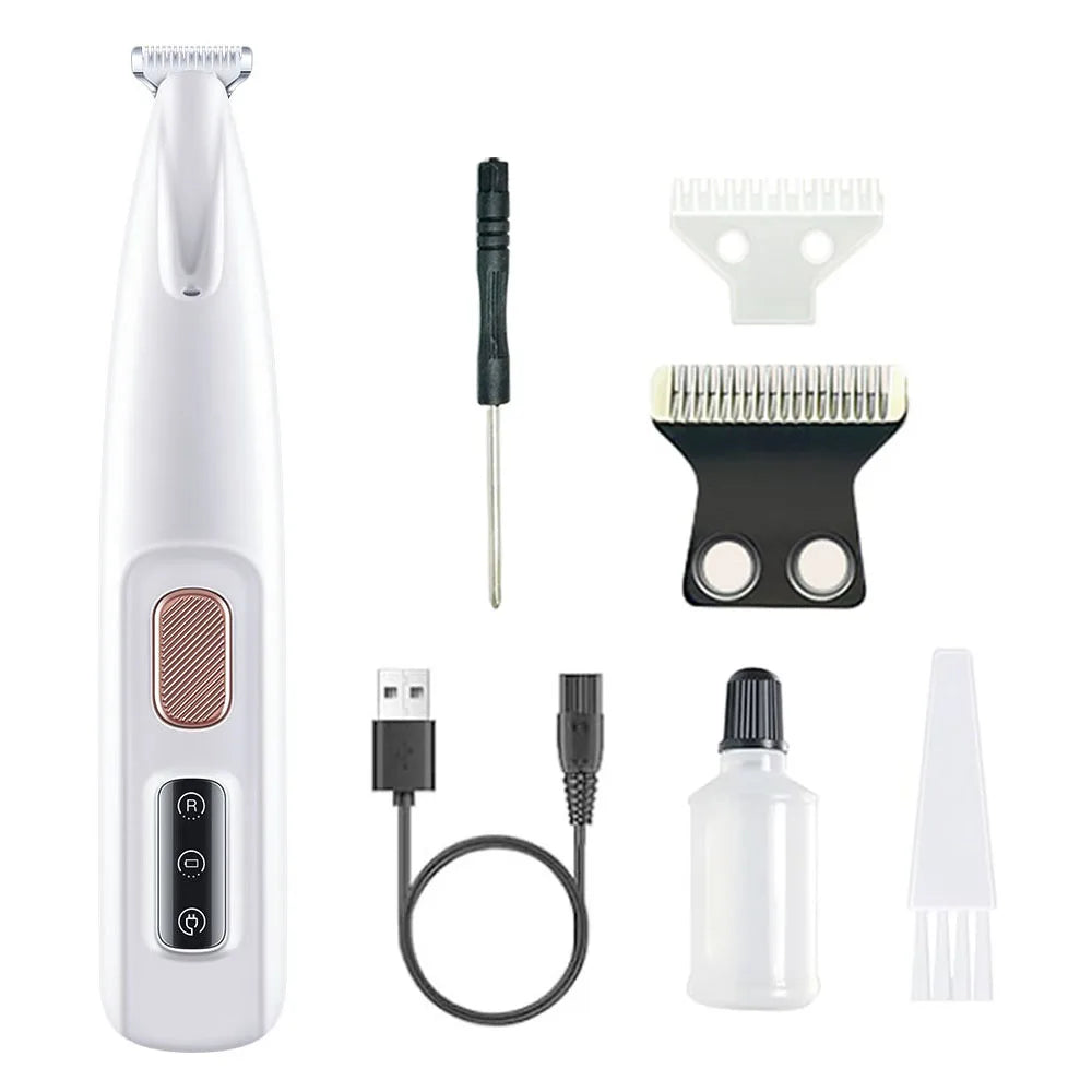 Dog Paw Clippers with LED Light LCD Display 18mm Wide Safe Blade Fully Waterproof Pet Grooming Trimmer for Dogs Cats Small Anima