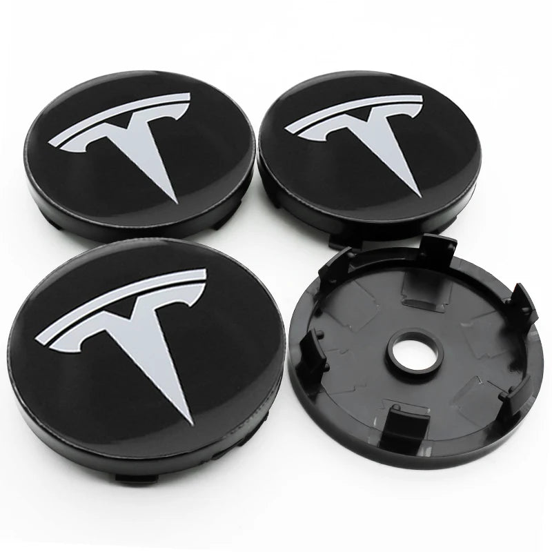 4Pcs 56mm+60mm Car Wheel Center Hub Caps Stickers Auto Rim Cover Accessories For Tesla Model 3 Model S X Model Y Roadster SpaceX
