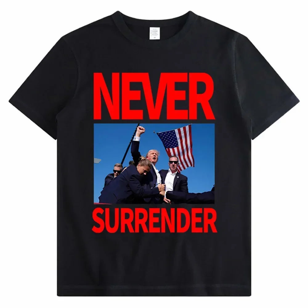 Summer men's Trump assassination: Funny printed T-shirt, comfortable clothing, short-sleeved top