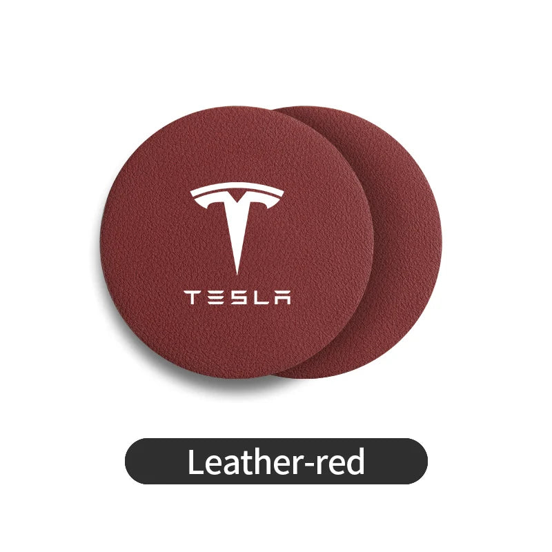 2pcs Car Cup Mat Non-Slip Heat Resistance Waterproof Bottle Pad For Tesla Model Y 3 S X Roadster Bonina