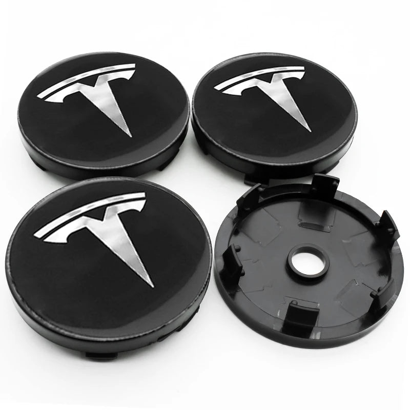 4Pcs 56mm+60mm Car Wheel Center Hub Caps Stickers Auto Rim Cover Accessories For Tesla Model 3 Model S X Model Y Roadster SpaceX