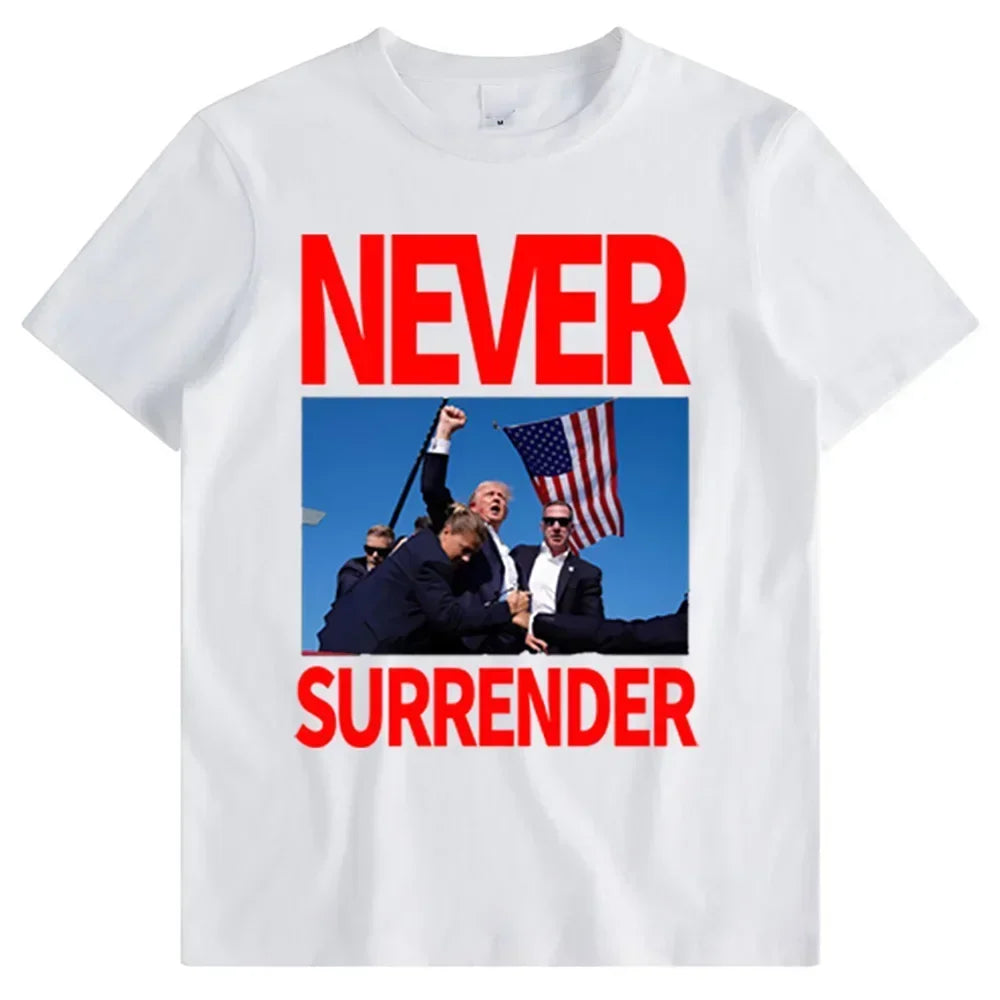 Summer men's Trump assassination: Funny printed T-shirt, comfortable clothing, short-sleeved top