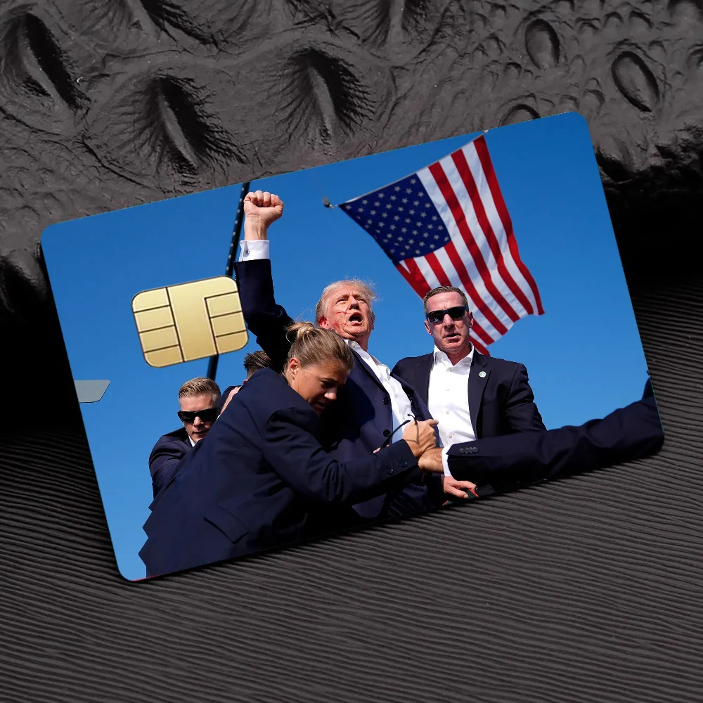 D-Donald Trump Credit 100% Hot Sale Amine Credit Debit Bank Card Bus Card Film Skin Sticker 1 set of 4 pcs