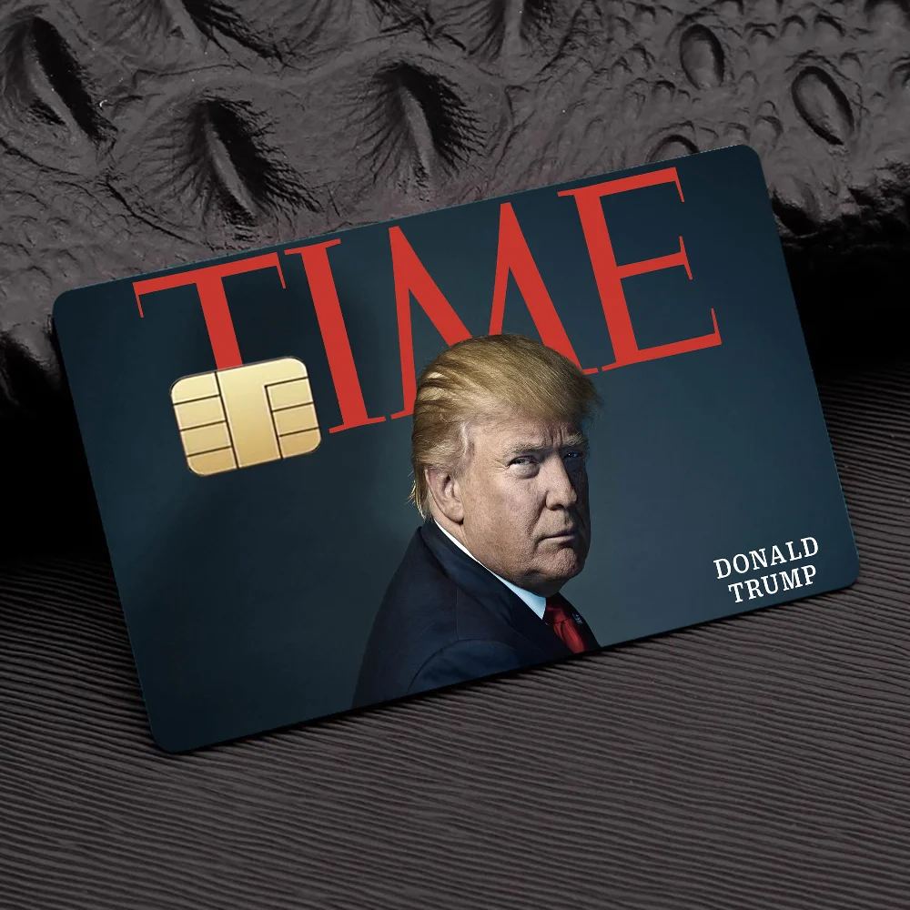 D-Donald Trump Credit 100% Hot Sale Amine Credit Debit Bank Card Bus Card Film Skin Sticker 1 set of 4 pcs
