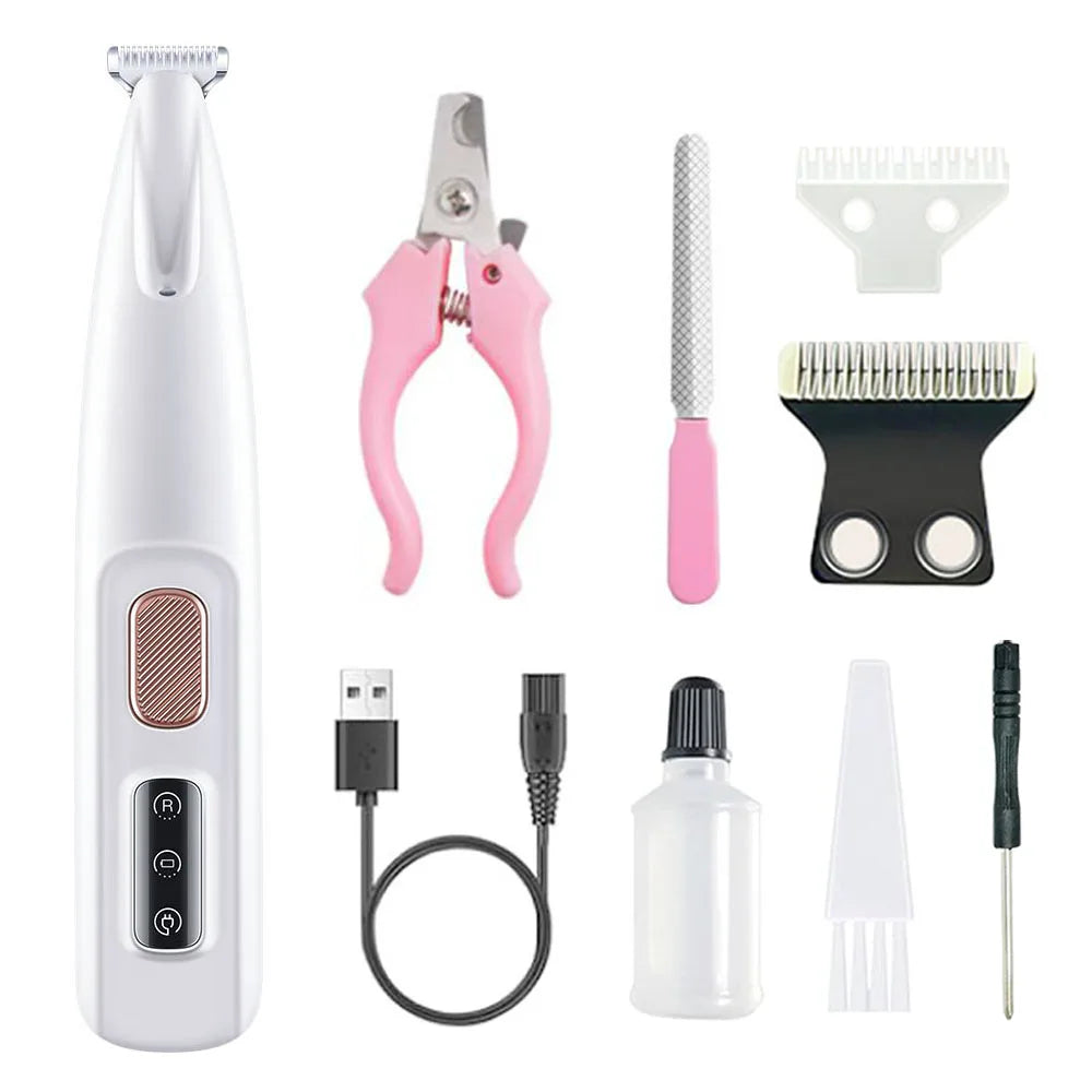 Dog Paw Clippers with LED Light LCD Display 18mm Wide Safe Blade Fully Waterproof Pet Grooming Trimmer for Dogs Cats Small Anima