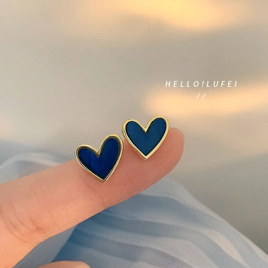 Love Heart Blue Earrings