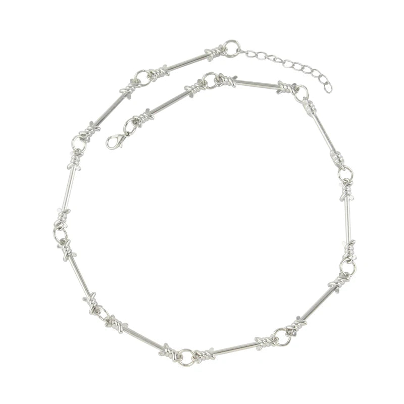 Small Wire Brambles Iron Unisex Choker Necklace Women Hip-hop Gothic Punk Barbed Wire Little Thorns Chain Choker Jewelry Gifts