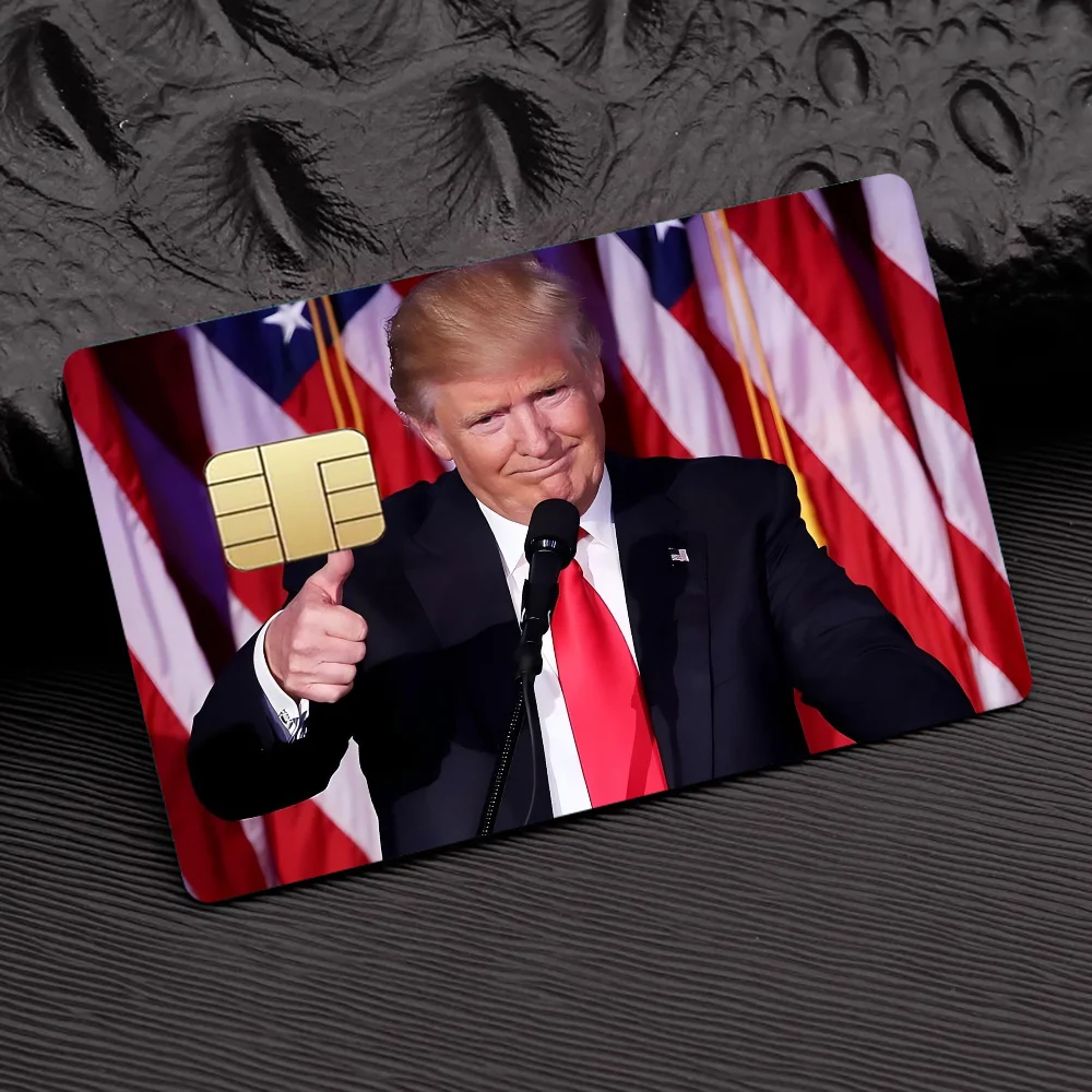 D-Donald Trump Credit 100% Hot Sale Amine Credit Debit Bank Card Bus Card Film Skin Sticker 1 set of 4 pcs