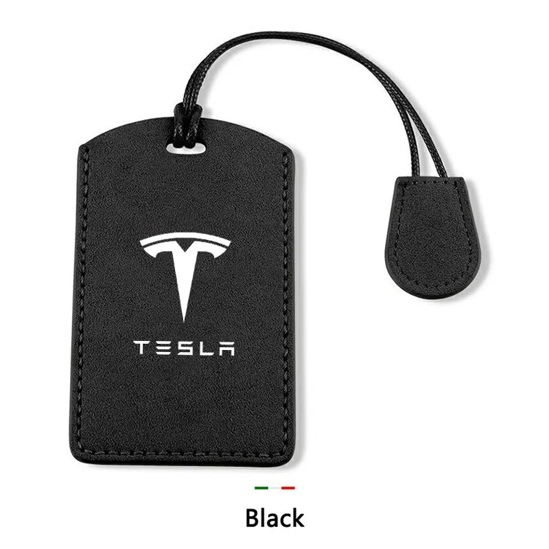 Suede Car NFC Card Key Case Cover Key Shell Holder Protector Bag For Tesla Model 3 Model Y 2020 Keychain Car Styling Accessories