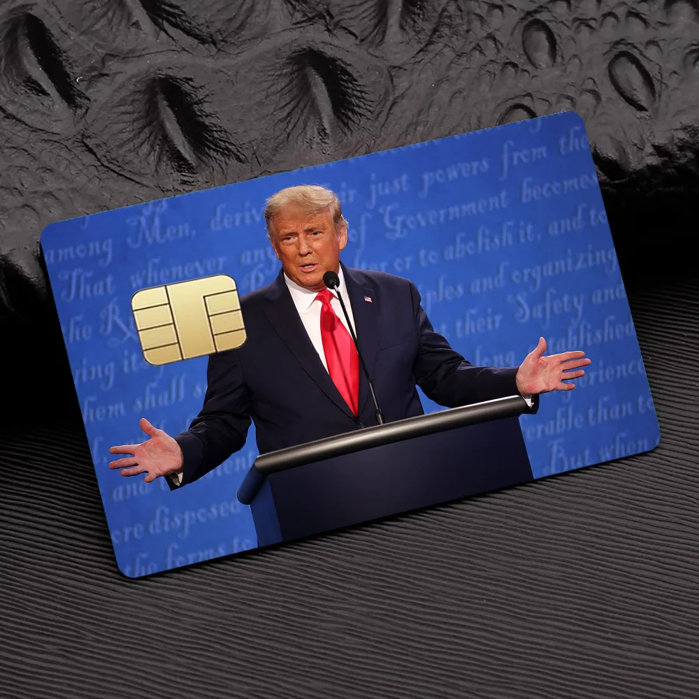D-Donald Trump Credit 100% Hot Sale Amine Credit Debit Bank Card Bus Card Film Skin Sticker 1 set of 4 pcs