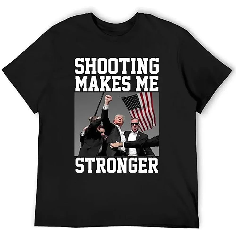 Summer men's Trump assassination: Funny printed T-shirt, comfortable clothing, short-sleeved top