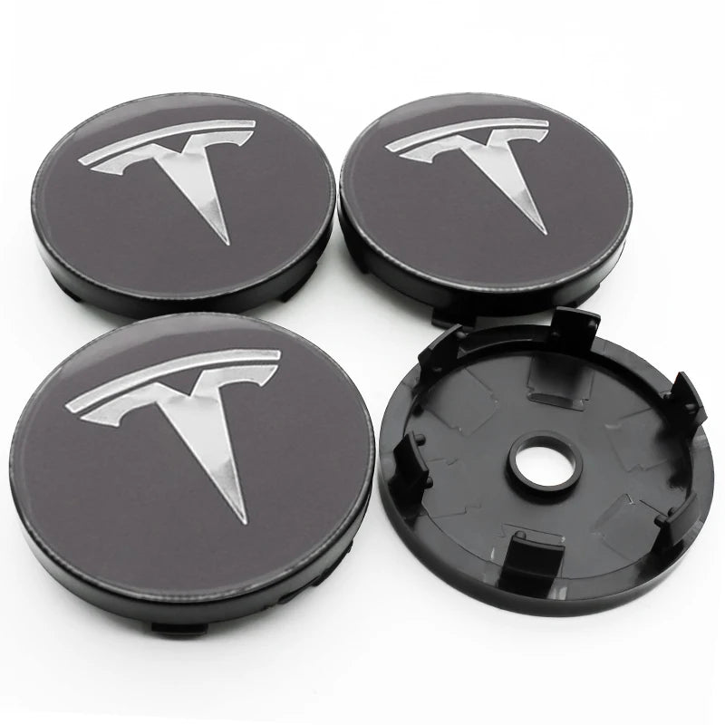 4Pcs 56mm+60mm Car Wheel Center Hub Caps Stickers Auto Rim Cover Accessories For Tesla Model 3 Model S X Model Y Roadster SpaceX
