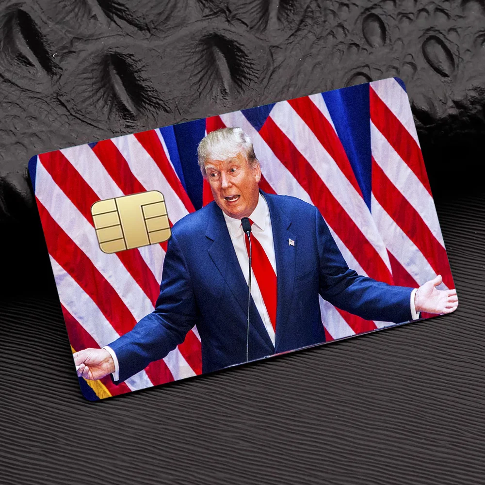 D-Donald Trump Credit 100% Hot Sale Amine Credit Debit Bank Card Bus Card Film Skin Sticker 1 set of 4 pcs
