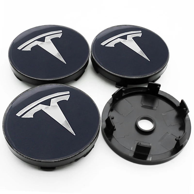 4Pcs 56mm+60mm Car Wheel Center Hub Caps Stickers Auto Rim Cover Accessories For Tesla Model 3 Model S X Model Y Roadster SpaceX