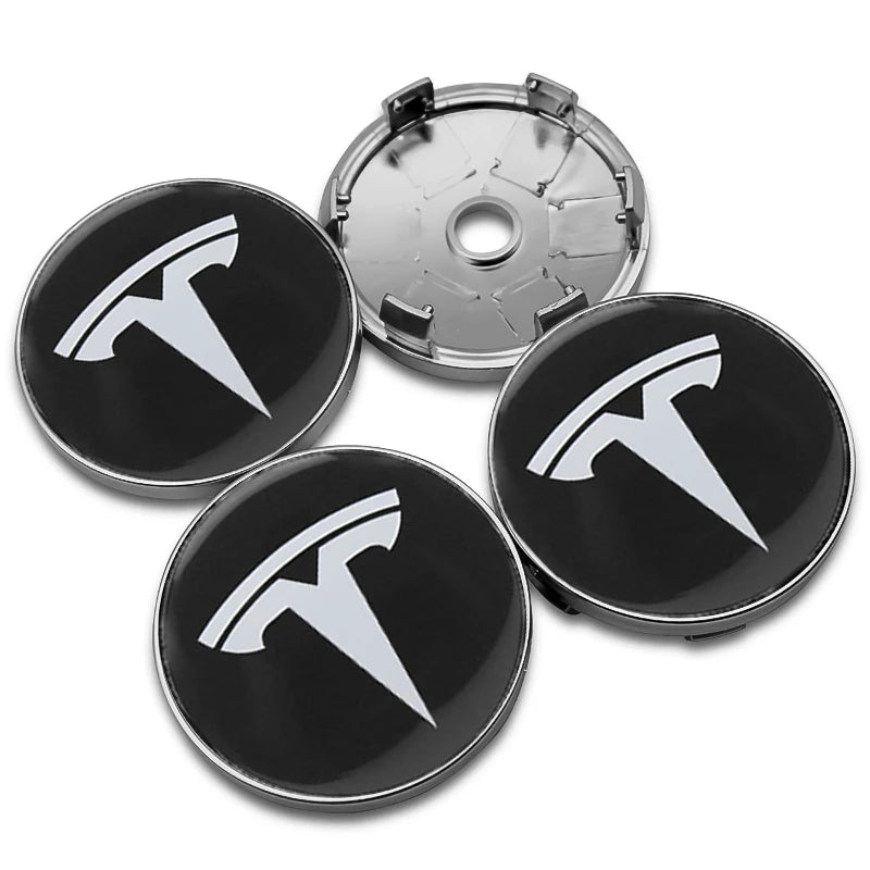 4Pcs 56mm+60mm Car Wheel Center Hub Caps Stickers Auto Rim Cover Accessories For Tesla Model 3 Model S X Model Y Roadster SpaceX