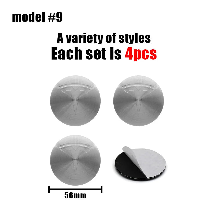 4Pcs 56mm+60mm Car Wheel Center Hub Caps Stickers Auto Rim Cover Accessories For Tesla Model 3 Model S X Model Y Roadster SpaceX