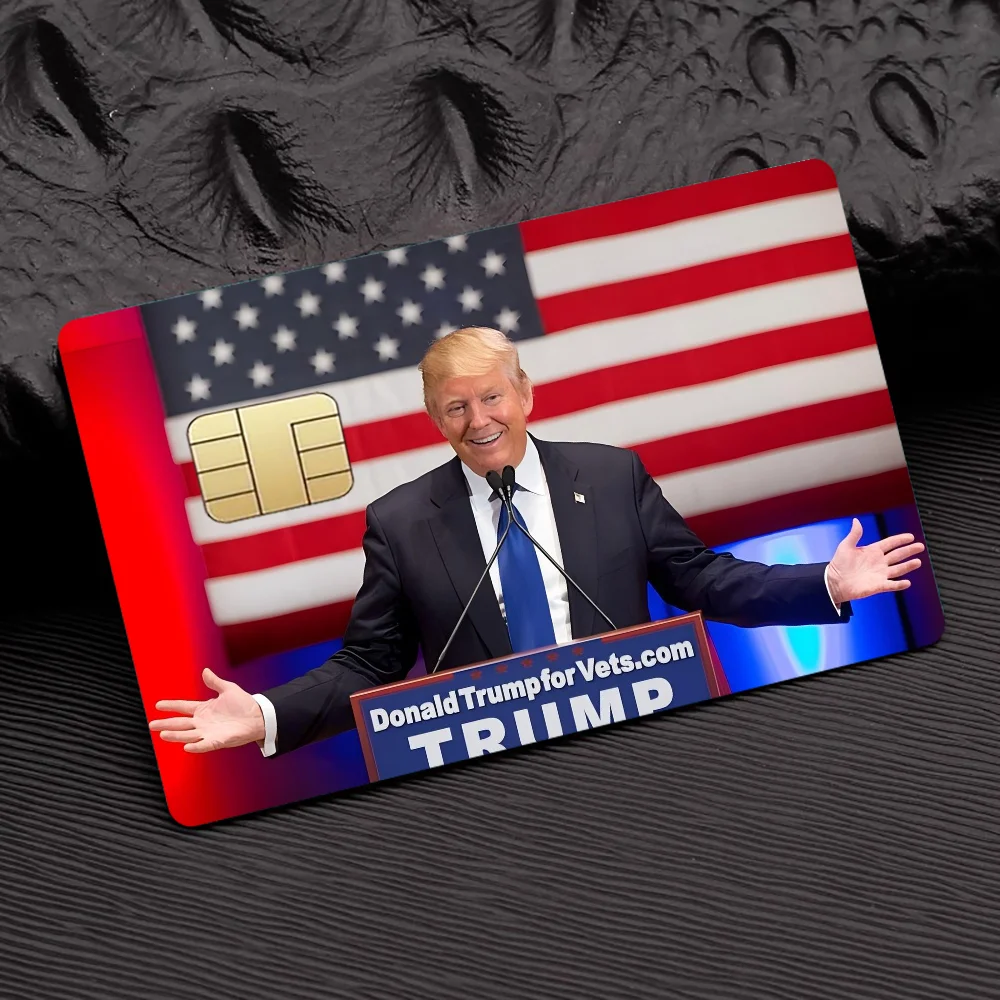 D-Donald Trump Credit 100% Hot Sale Amine Credit Debit Bank Card Bus Card Film Skin Sticker 1 set of 4 pcs