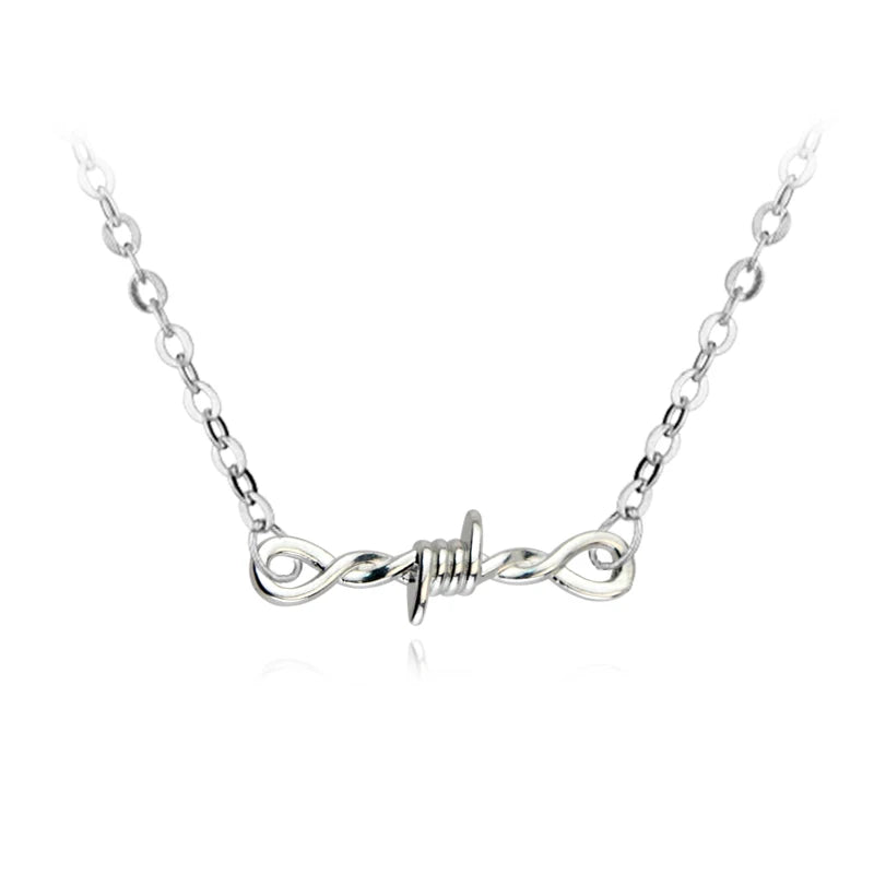 Small Wire Brambles Iron Unisex Choker Necklace Women Hip-hop Gothic Punk Barbed Wire Little Thorns Chain Choker Jewelry Gifts