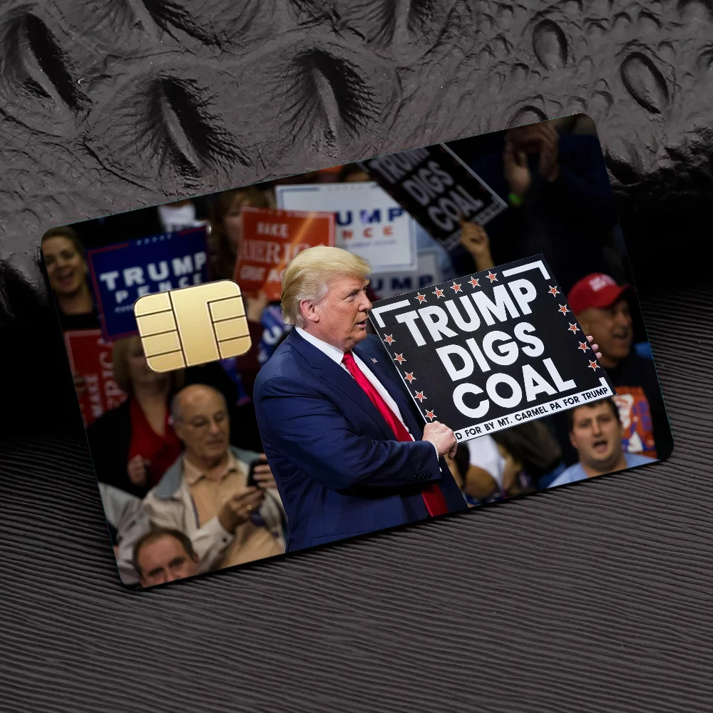 D-Donald Trump Credit 100% Hot Sale Amine Credit Debit Bank Card Bus Card Film Skin Sticker 1 set of 4 pcs