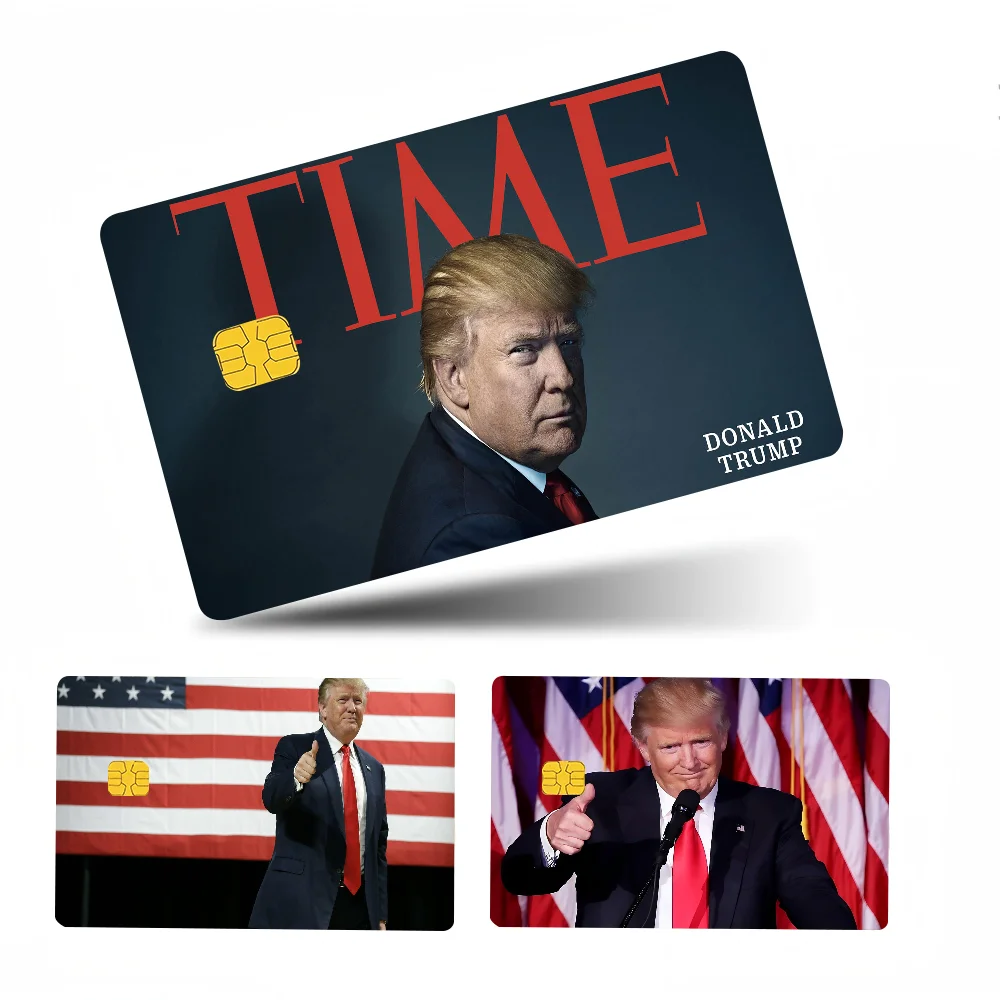 D-Donald Trump Credit 100% Hot Sale Amine Credit Debit Bank Card Bus Card Film Skin Sticker 1 set of 4 pcs