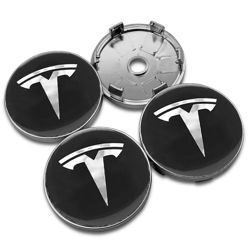 4Pcs 56mm+60mm Car Wheel Center Hub Caps Stickers Auto Rim Cover Accessories For Tesla Model 3 Model S X Model Y Roadster SpaceX