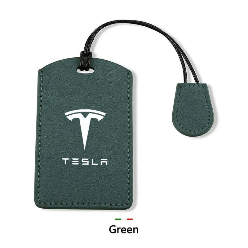 Suede Car NFC Card Key Case Cover Key Shell Holder Protector Bag For Tesla Model 3 Model Y 2020 Keychain Car Styling Accessories