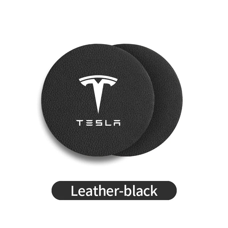 2pcs Car Cup Mat Non-Slip Heat Resistance Waterproof Bottle Pad For Tesla Model Y 3 S X Roadster Bonina