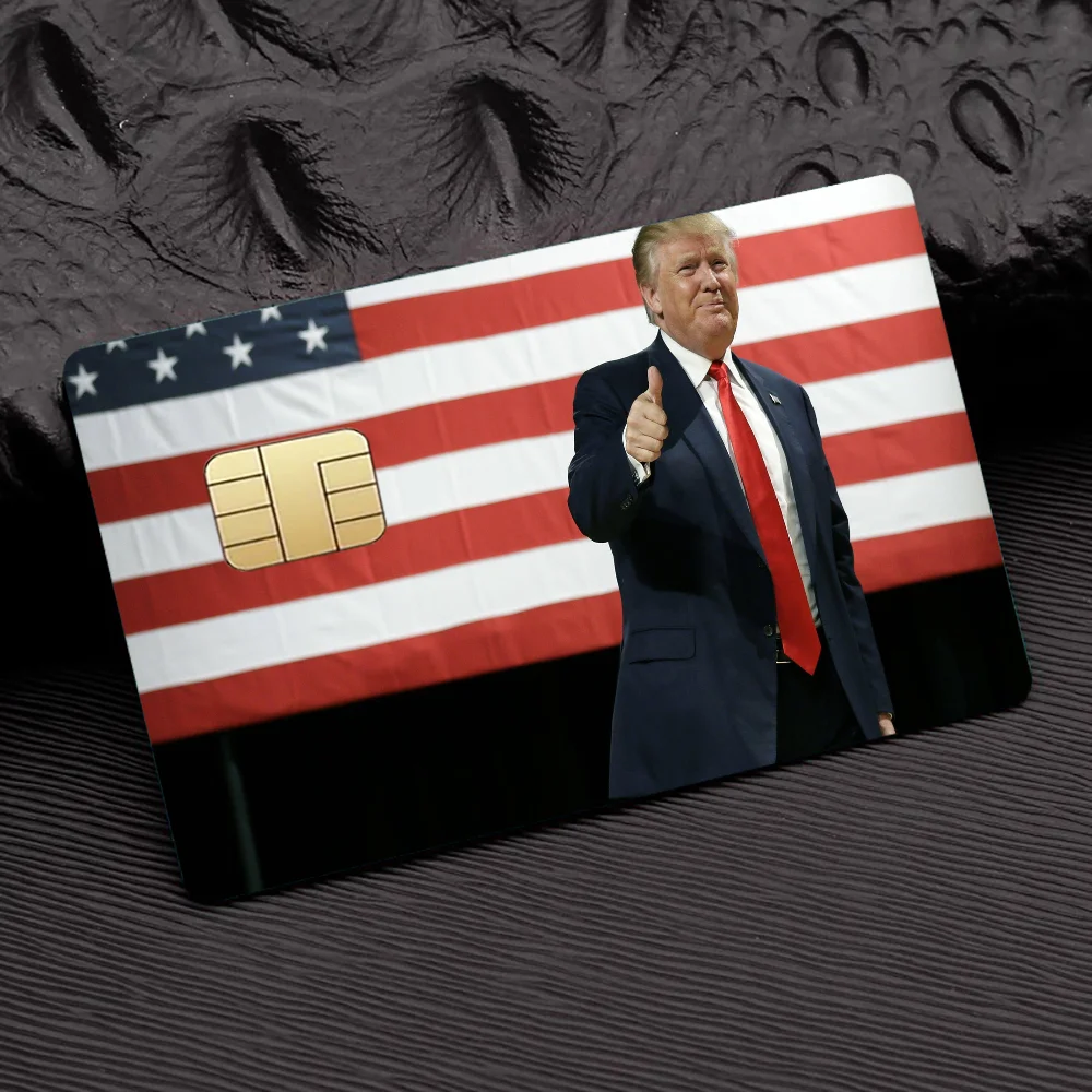 D-Donald Trump Credit 100% Hot Sale Amine Credit Debit Bank Card Bus Card Film Skin Sticker 1 set of 4 pcs